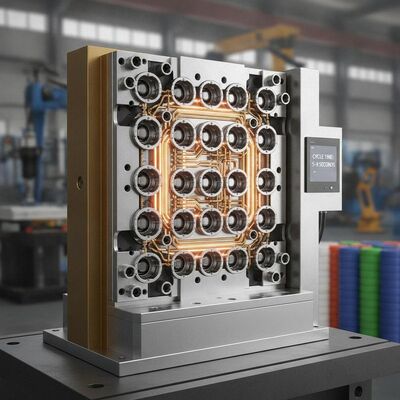 High Speed 48 Cavity Hot Runner Bottle Cap Injection Mold with 5-8 Seconds Cycle Time for Beverage Closures